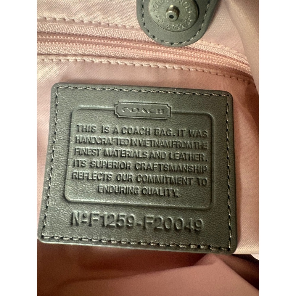 Coach Gray Op Art Signature Satchel Shoulder Bag F1259 F20019 - Picture 3 of 9